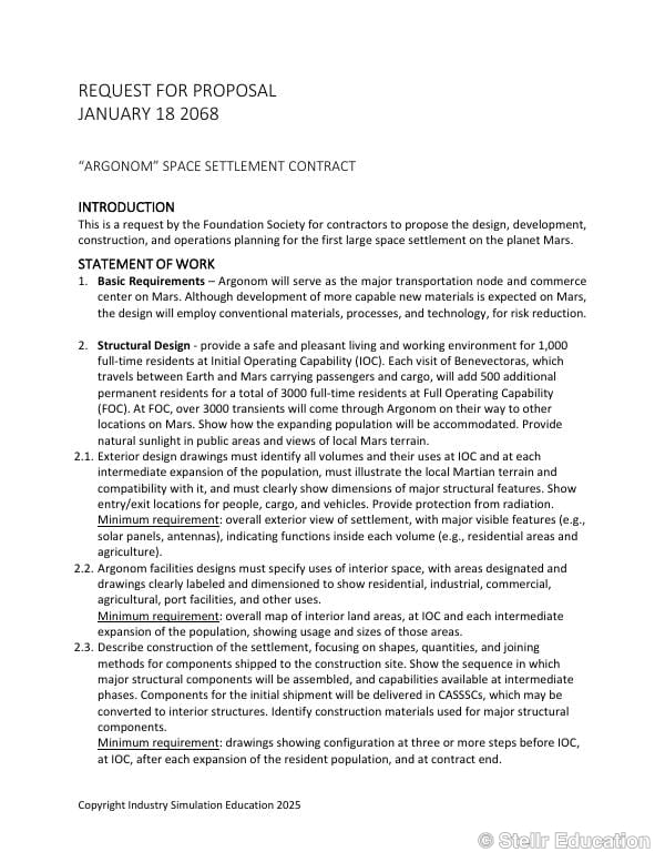 Cover of 2025 South West — RFP