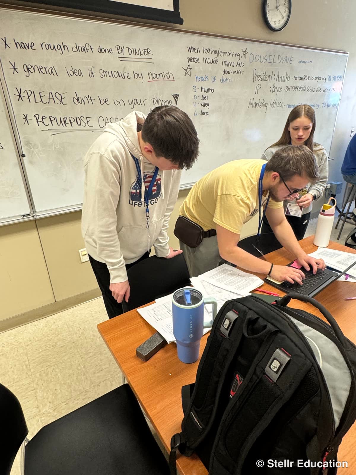 Team delegation at the whiteboard