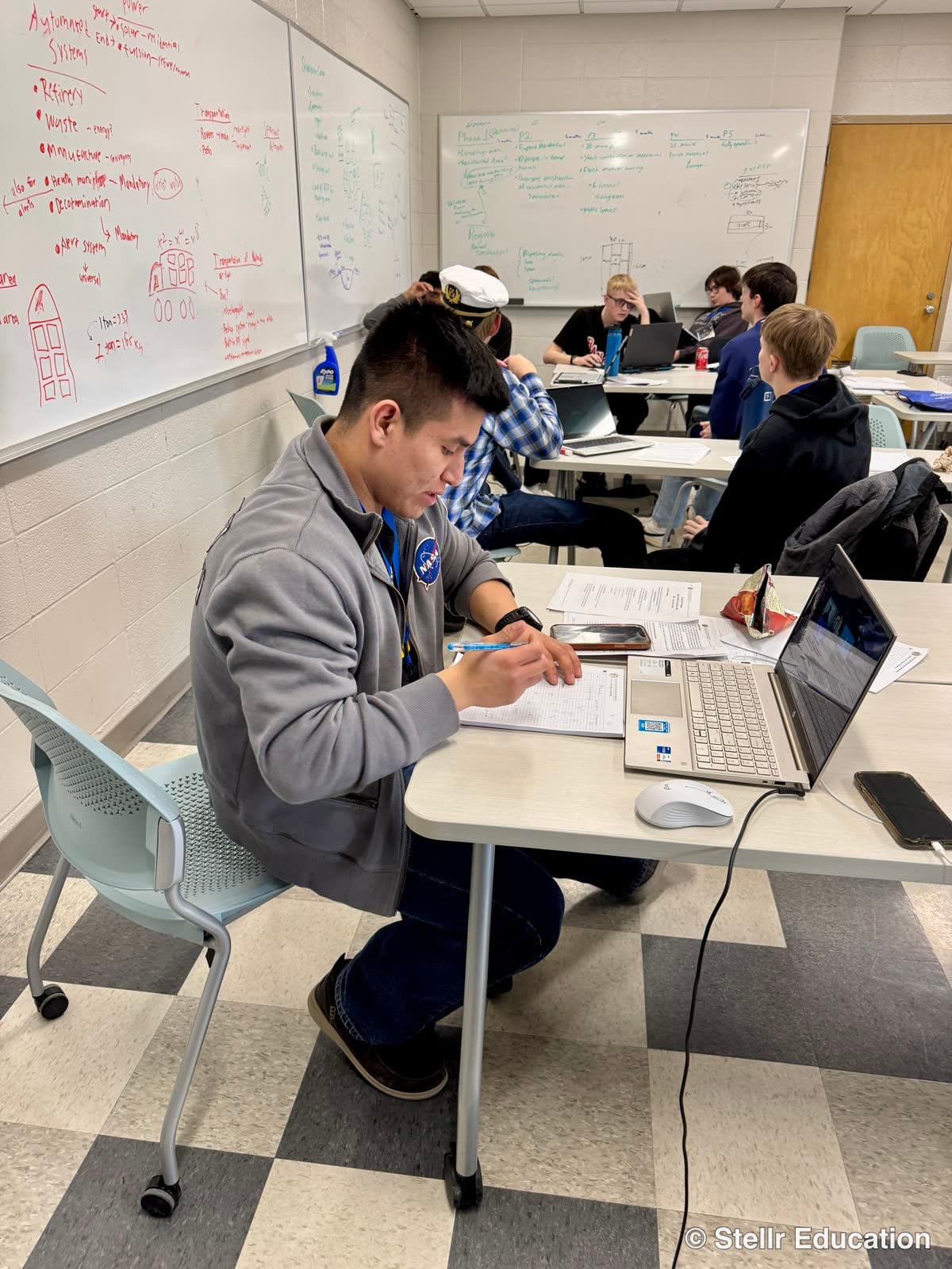 Mentor reviewing a team submission